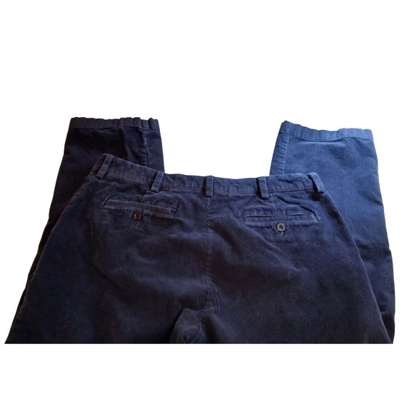 LL Bean Men Corduroy Pants Classic Fit Dark Blue Size 36x32 - Picture 4 of 12